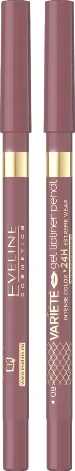 Laps për buzë Eveline Cosmetics Variety Waterproof Gel Lip Contour Pencil 08 për femra, 1 art