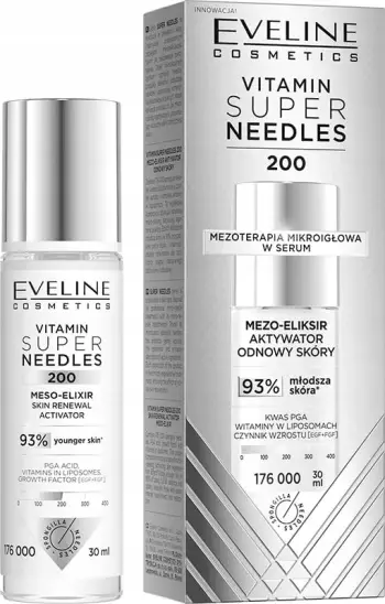 Eliksir për fytyrë për femra Eveline Cosmetics Vitamin Super Needles 200 Mesotherapy Elixir Skin Renewal Activator, 30ml