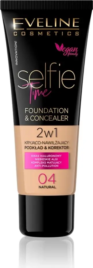 Fondatinë dhe korrektues për femra Eveline Cosmetics Selfie Time 04 Natural 30ml