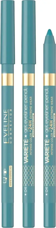 Laps për sy Eveline Cosmetics Variety Waterproof Gel Eyeliner Pencil 04 Lagoon, 1 copë