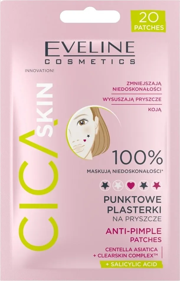 Plaster për puçrra Eveline Cosmetics Cica Skin Spot Plasters, 20 copë - 1