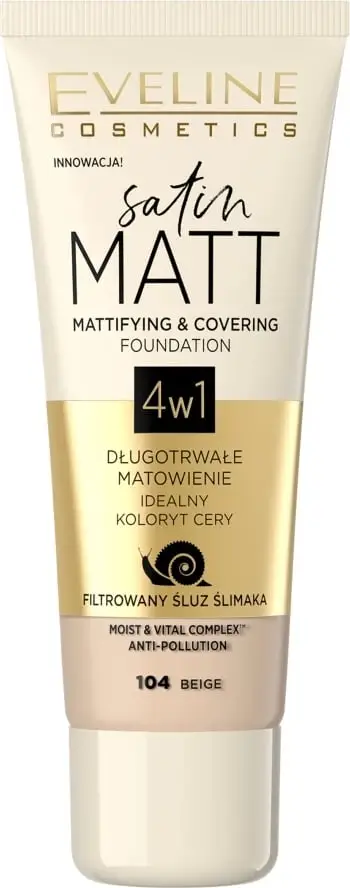 Fondatinë për femra Eveline Cosmetics Satin Matt Foundation 104 Beige 30ml