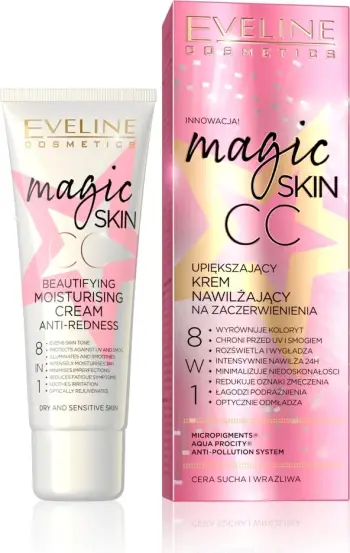 CC krem hidratues për fytyrë Eveline Cosmetics Magic Skin CC Beautifying Moisturizing Cream for Redness për femra, 50ml