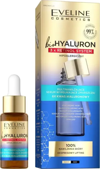 Serum fytyre Eveline Cosmetics Bio Hyaluron 3X Retinol System, anti rrudha, 18 ml
