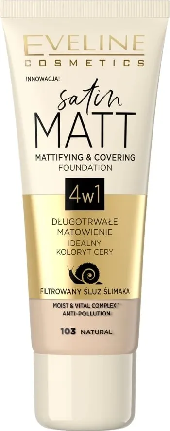 Fondatinë Eveline Cosmetics Satin Matt Foundation 103 Natural 30ml - 1