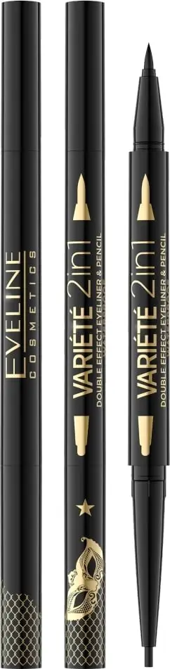 Lajner sysh Eveline Variété Double Effect 2 në 1, Ultra Black, i zi