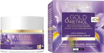 Krem fytyre Eveline Cosmetics Gold and Retinol 40+, kundër rrudhave, 50 ml
