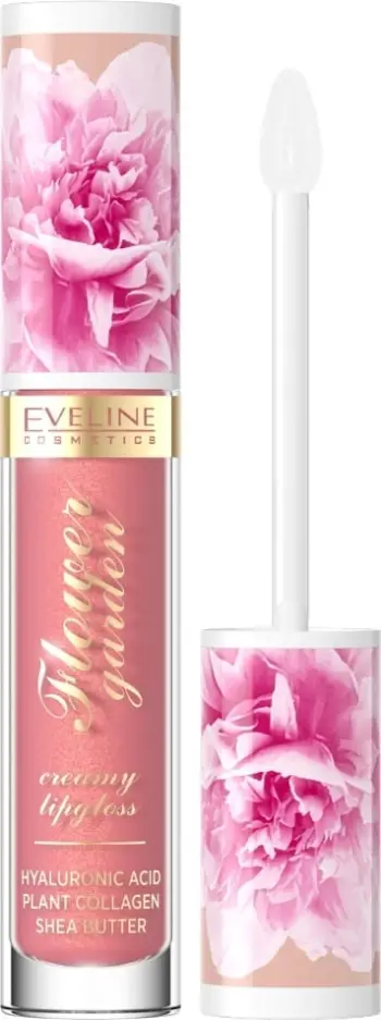 Shkëlqyes buzësh Eveline Cosmetics Flower Garden Cream, me acid hialuronik, 4.5ml, ngjyra 02 Sweet Daisy