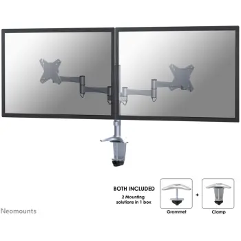 Mbajtëse për Monitor Neomounts Tischhalterung për dy ekrane të sheshtë deri në 27″ (69 cm) 9KG FPMA-D1330DSILVER