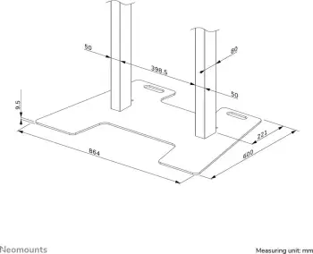 Platformë dyshemeje Neomounts FL55-875BL1, çelik, 864x600mm, e zezë