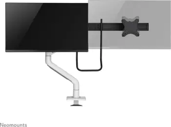 Krah monitori Neomounts DS75S-950WH2, për 2 ekrane, gas spring, Topfix, bardhë