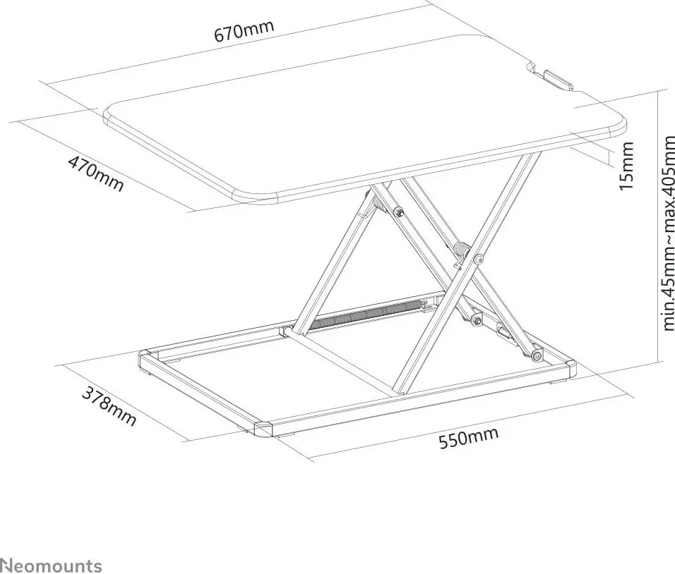 Stacion pune sit-stand Neomounts NS-WS050BLACK, i zi - 11