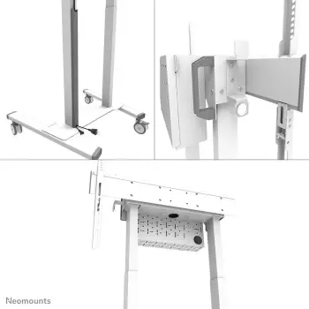 Stativ TV me rrota Neomounts FL55-875WH1, motorik, 55-100", i bardhë