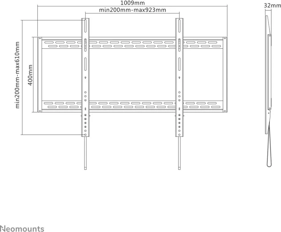 Mbajtës muri Neomounts, Newstar, LFD-W1000, 60"-100", i zi - 7