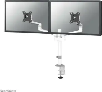 Mbajtëse tavoline për 2 monitorë Neomounts DS60-425WH2, 17"-27", VESA 75x75 100x100, e bardhë
