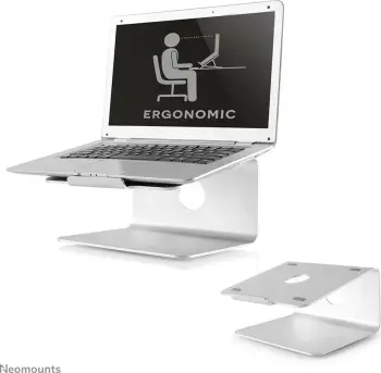 Mbajtëse tavoline për laptop Neomounts NewStar NSLS050, rrotullim 360°, 10–17", argjendtë