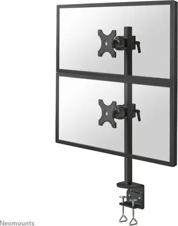 Krah monitori Newstar Neomounts FPMA-D700DV, për 2 monitorë, 10-27 inç, rregullim lartësie, kapëse, e zezë