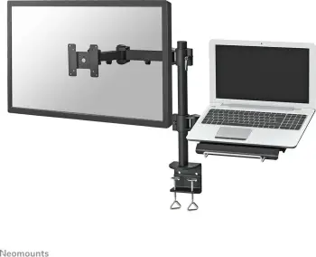 Krah tavoline Neomounts Newstar FPMA-D960NOTEBOOK, për monitor 10-27 inç dhe laptop, kapëse, i zi