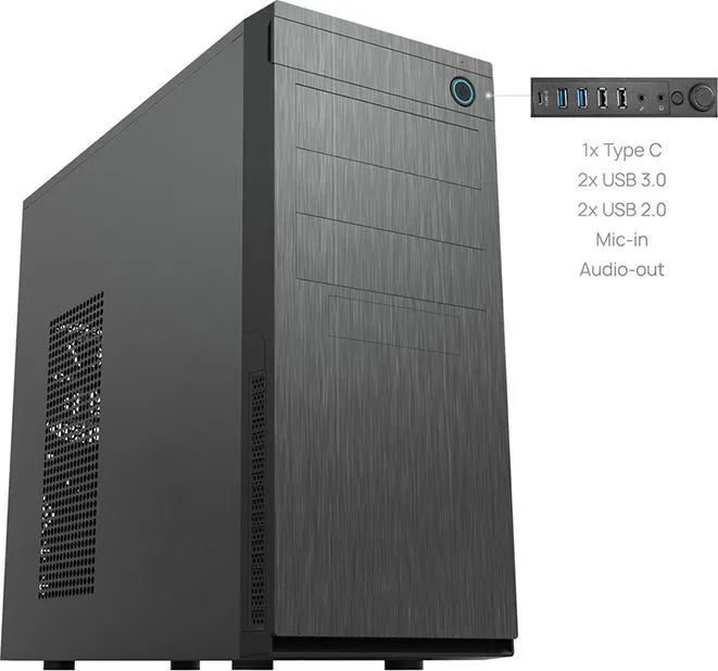 Kasë Chieftec Elox HC-10B-OP, Midi Tower - 2