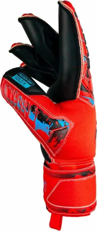 Doreza portieri Reusch Attrakt Gold X Evolution Cut Finger Support, latex Gold, të kuqe - 4