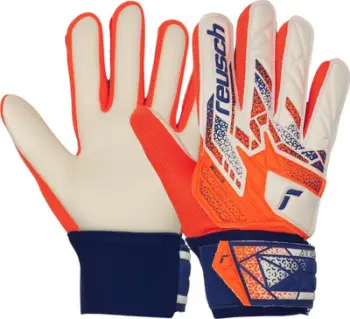 Doreza portieri Reusch Attrakt Starter Solid Jr 5572513, për fëmijë, lattx sintetik, blu e bardhë