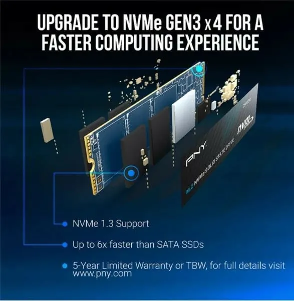 Disk SSD PNY CS1030, 1TB, M.2 2280 PCI-E x4 Gen3 NVMe - 4