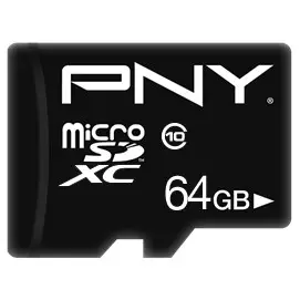 MicroSDXC kartelë PNY Performance Plus 64GB Class 10 e zezë