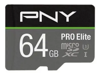 Kartelë memorie microSDXC PNY PRO Elite 64GB, Class 10 UHS-I U3, e zezë/gri