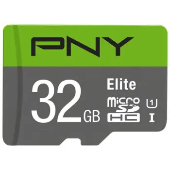 Kartelë memorie PNY Elite 32GB microSDHC Class 10 U1, gjelbër/gri