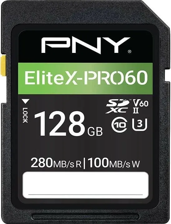 SD kartelë PNY EliteX-PRO60 128GB, Class 10, UHS-II, e zezë - 2