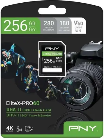 Kartelë memorie PNY EliteX-PRO60 256GB SDXC UHS-II Class 10 e zezë