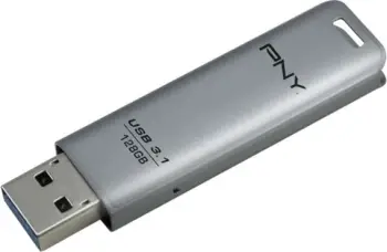 USB flash PNY Elite Steel FD128ESTEEL31G-EF, 128GB, USB 3.2, stainless steel