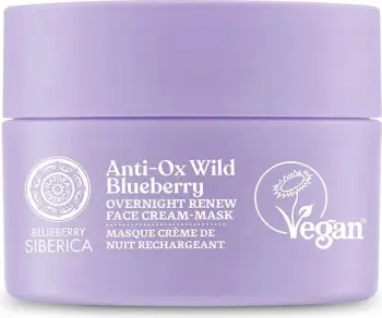 Krem fytyre-masque natë për femra Natura Siberica Blueberry Siberica Vegan Rejuvenating, 50ml