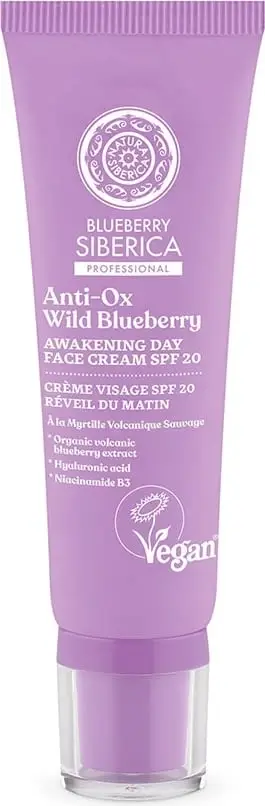 Krem fytyre për femra Natura Siberica Blueberry Siberica Vegan Energizing me SPF20, 50ml