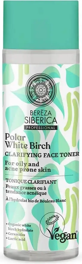 Tonik fytyre Natura Siberica Polar White Birch, për lëkurë të yndyrshme dhe problematike, 200ml