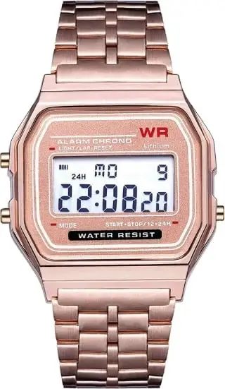 Orë dore digjitale WB2 për meshkuj dhe femra, rose gold