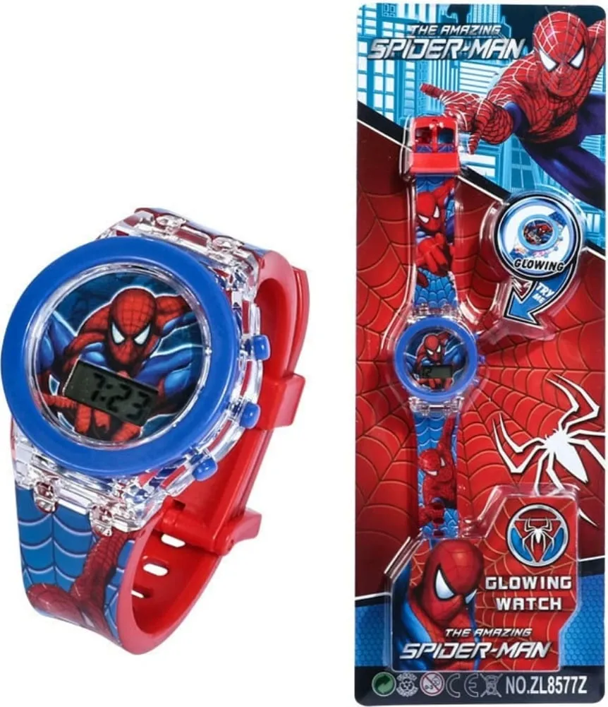 Orë dore digjitale për fëmijë me Spiderman, me dritë - 1