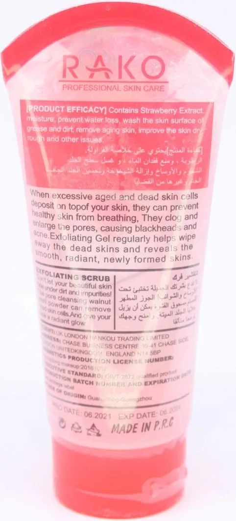 Xhel peeling Rako Strawberry 2872Q, bazë dredhëze, 100 ml - 2