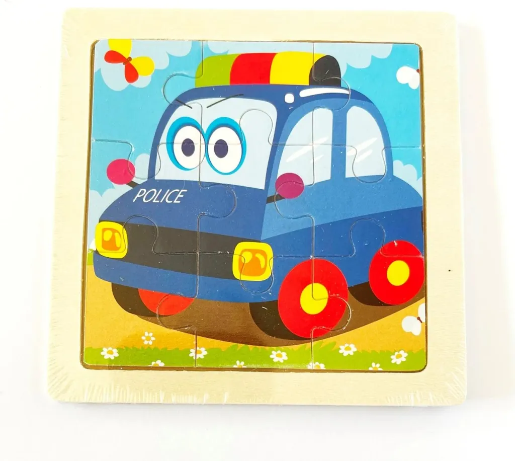 Set, 3 puzzle me figura dhe 1 puzzle gjeometrik, dru - 3