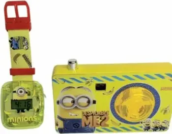 Orë dore për fëmijë dhe fotoaparat lodër, MInions, verdhë
