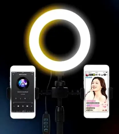 Dritë LED unazore DLU, me dy mbajtëse telefoni - 1