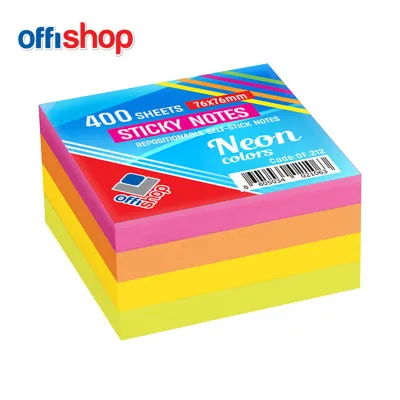Osh Postit 75X75 400F Neon Mix 1/4 Of212 - 1