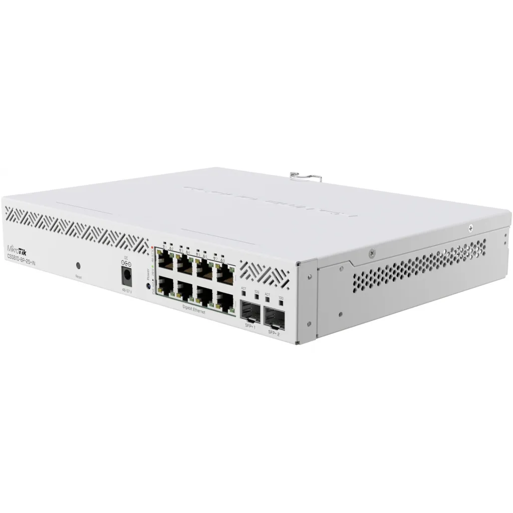 Switch MikroTik CSS610-8P-2S+IN, Managed, Gigabit Ethernet, PoE, Montim në rack - 1