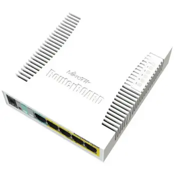 Switch MikroTik CSS106-1G-4P-1S, Gigabit Ethernet, PoE, Bardhë