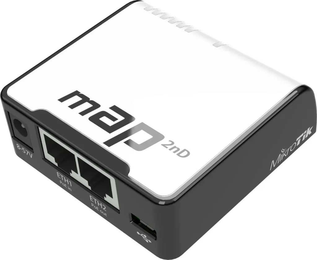 Access Point MikroTik mAP, 2.4 GHz, 10,100 Mbit/s, i zi dhe i bardhë - 2