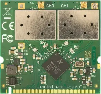 Kartelë rrjeti wireless MikroTik R52HND, Mini PCI, Wi-Fi 4, Gjelbër