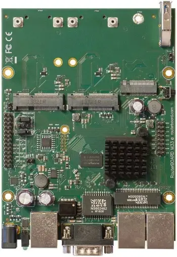 Routerboard MikroTik RBM33G, SIM card slot, Black, Green, Grey