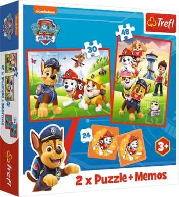 Set puzzle dhe memo Trefl PAW Patrol Dog Team in Action, 2in1