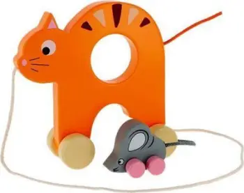 Lodër druri për fëmijë Trefl Kitten with Mouse 61659