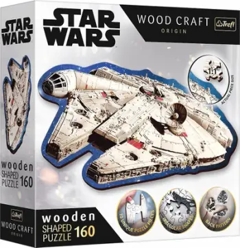 Puzzle druri Trefl Star Wars Millennium Falcon, 160 copa, formë e veçantë